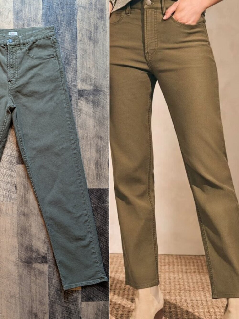 Faherty Stretch Terry 5-Pocket Pants Military Olive Green